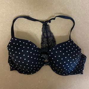 VS Racerback Bra White & Black Polka Dots
